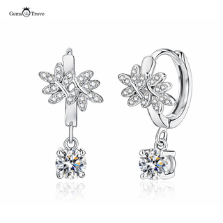 Flower Cluster Moissanite Drop Earrings