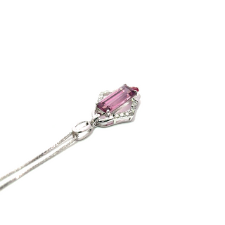 Pink Spinel Sleek Rectangle Pendant