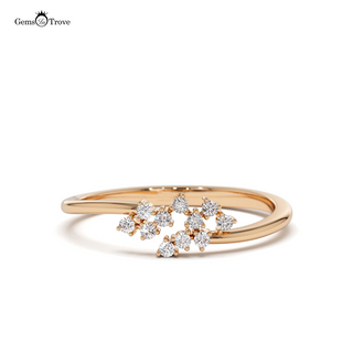 Diamond Cluster Gold Band Ring