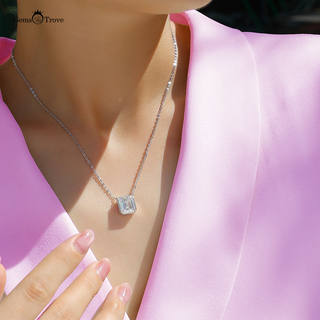 Moissanite Half Bezel Pendant