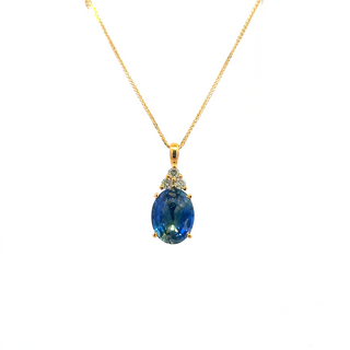 Classic Blue Sapphire Drop Pendant