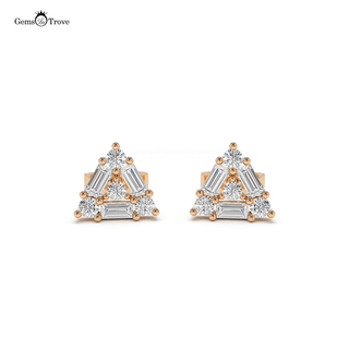 Diamond Gold Triangle Studs