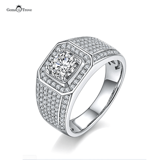 Pave Set Brilliant Moissanite ring