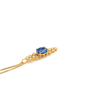 Sapphire Radiance Oval Diamond Pendant