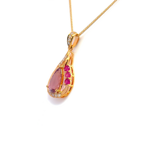 Pink Spinel Drop Pendant