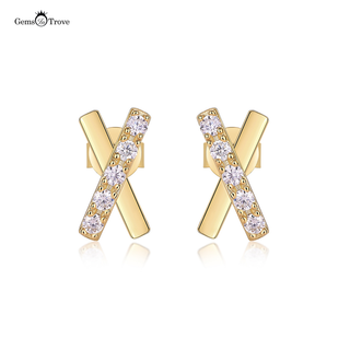 X-Shaped Moissanite Stud Earrings