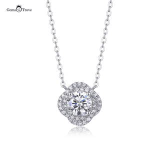 Floral Halo Moissanite Pendant
