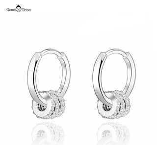 Moissanite Embellished Triple Hoop Earrings