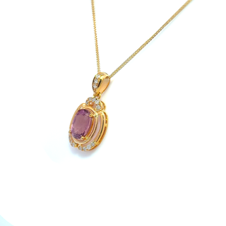 Classic Pink Spinel Oval Necklace