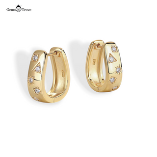 Confetti Yarn Moissanite Hoops