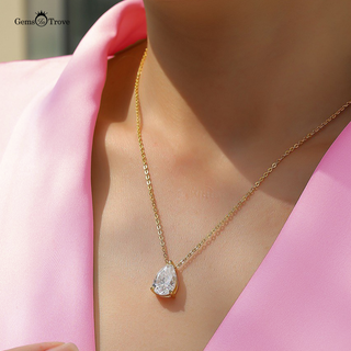 Pear Cut Moissanite Necklace