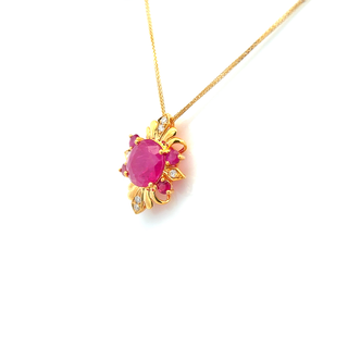 Radiant Ruby Sunburst Pendant