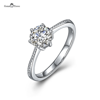 minimalist round moissanite diamond ring