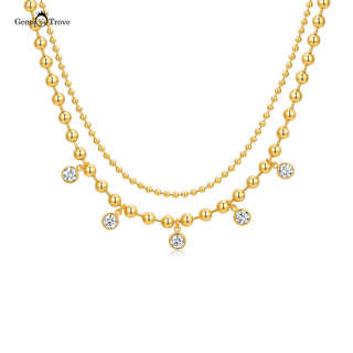 Moissanite Bead Necklace Luxury Stacks