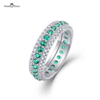 Emerald Wedding Band Classic Glamour