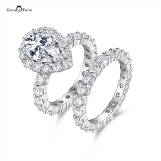 Teardrop Moissanite Stackable Ring Set