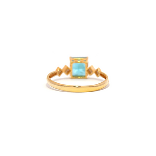 Apatite Deco Square Ring