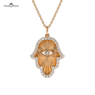 Elegant Hamsa Hand Diamond Necklace