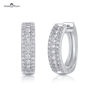 Gleaming Moissanite Hoop Earrings