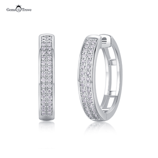 Sparkling Moissanite Silver Hoops