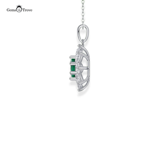 Oval Emerald Floral Pendant