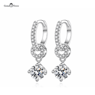 Intelock drop moissanite earrings