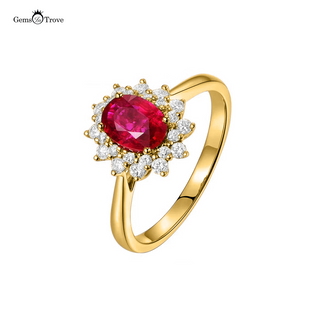 Ruby Ring with Diamonds Charm