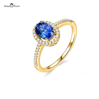 Sapphire Gold Ring Halo Design