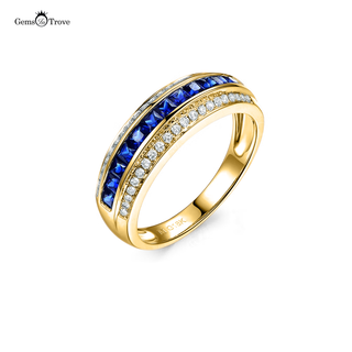 Diamond Sapphire Wedding Band Radiance