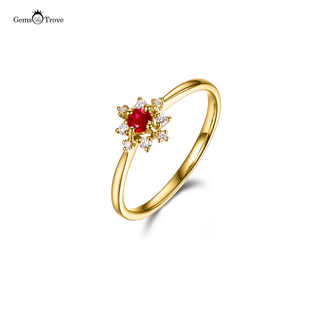 Ruby Engagement Ring Diamond Accents