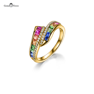 Rainbow Sapphire Ring Delight
