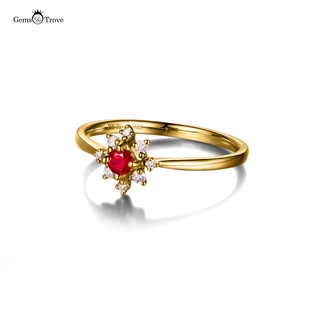 Ruby Engagement Ring Diamond Accents
