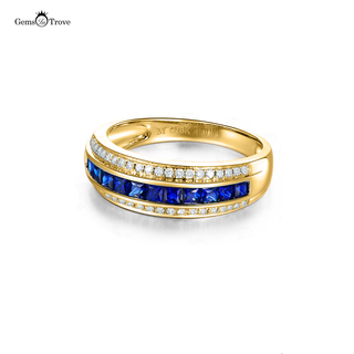 Diamond Sapphire Wedding Band Radiance