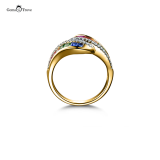 Rainbow Sapphire Ring Delight