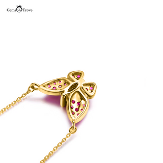 Ruby Pendant Butterfly Necklace