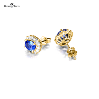 Oval Sapphire Earrings Stud