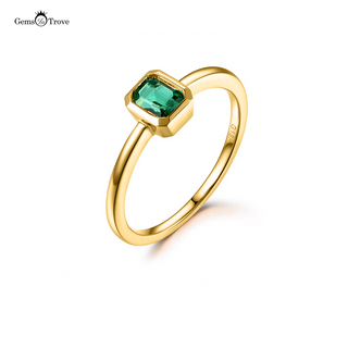Bezel Emerald Cut Engagement Ring