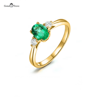 Emerald and Diamond Ring Oval