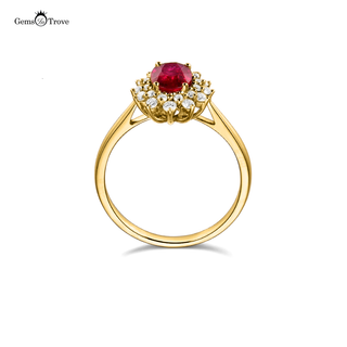 Ruby Ring with Diamonds Charm