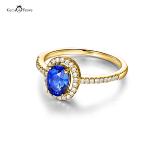 Sapphire Gold Ring Halo Design