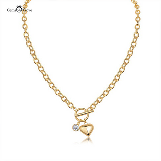 Toggle Heart Moissanite Charm Necklace