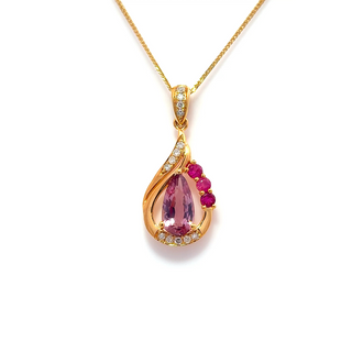 Pink Spinel Drop Pendant
