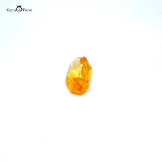 4.12ct Hexagonal Yellow Sapphire on White Turntable | Golden Glow Gemstone Jewelry