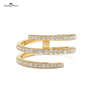 Spiral Diamond Cluster Ring