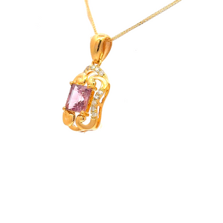 Regal Spinel Diamond Frame Pendant