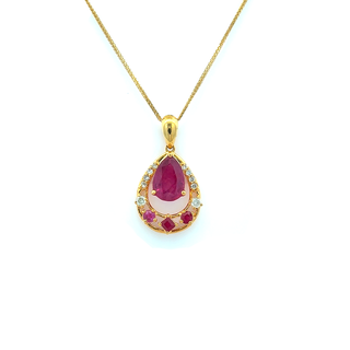 Pear Ruby Teardrop Pendant