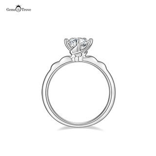 Wave style shank moissanite ring