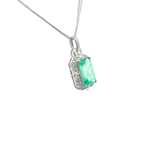 Emerald Art Deco Frame Pendant