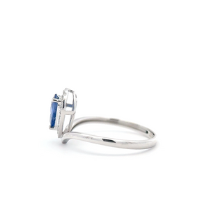 Sapphire Petal Pear Diamond Ring
