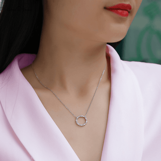 Elegant Moissanite Circle Pendant
